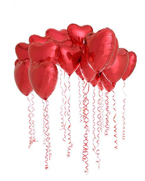 ballon à l'hélium pour la saint valentin, coeur rouge